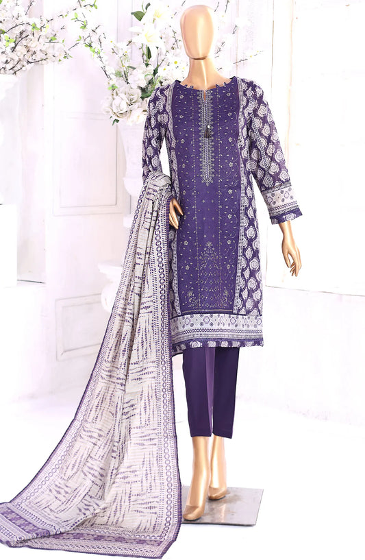 HZ Aashkaar RTW Printed Embroidered Lawn Collection Vol 01 - PEL-404 A PURPLE