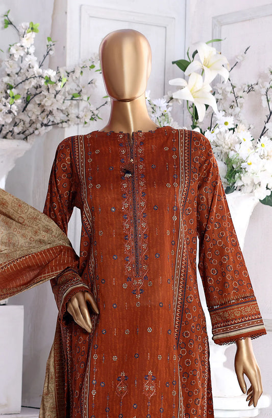 HZ Aashkaar RTW Printed Embroidered Lawn Collection Vol 01 - PEL-405 A RUST