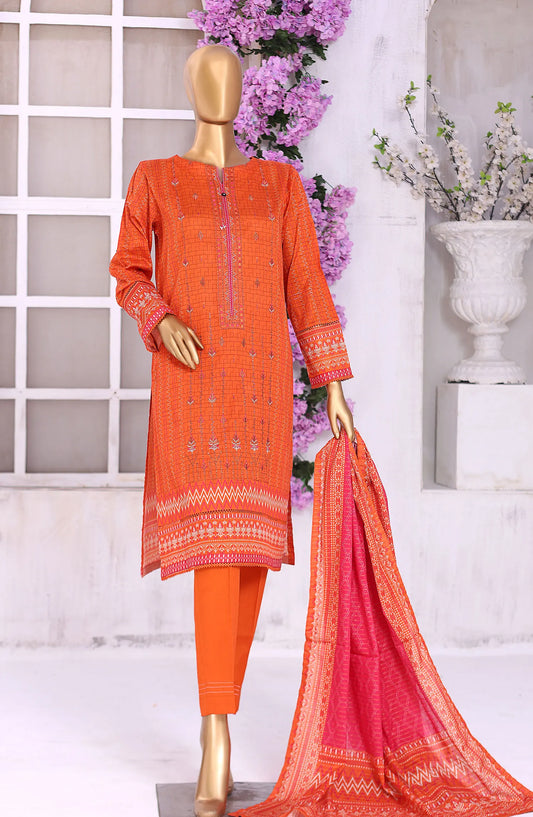 HZ Aashkaar RTW Printed Embroidered Lawn Collection Vol 01 - PEL-406 ORANGE