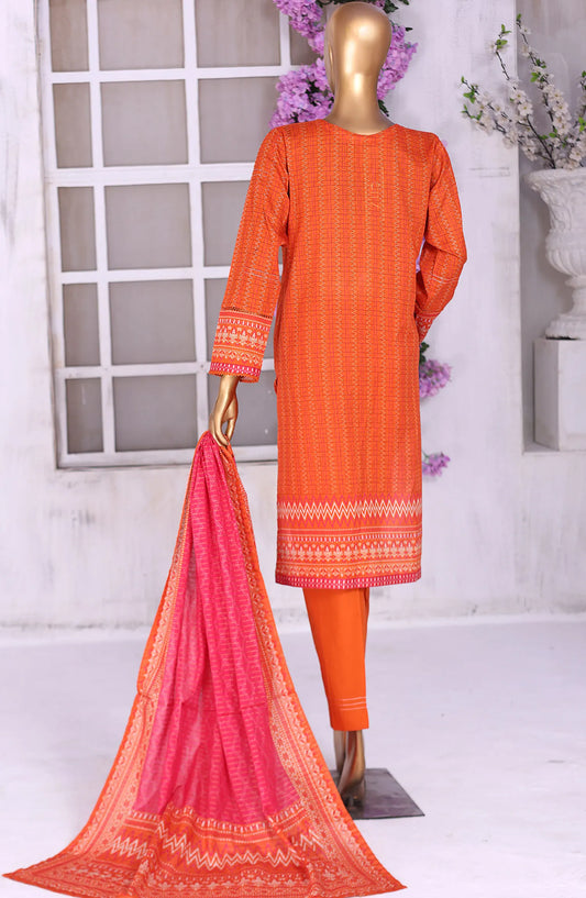 HZ Aashkaar RTW Printed Embroidered Lawn Collection Vol 01 - PEL-406 ORANGE