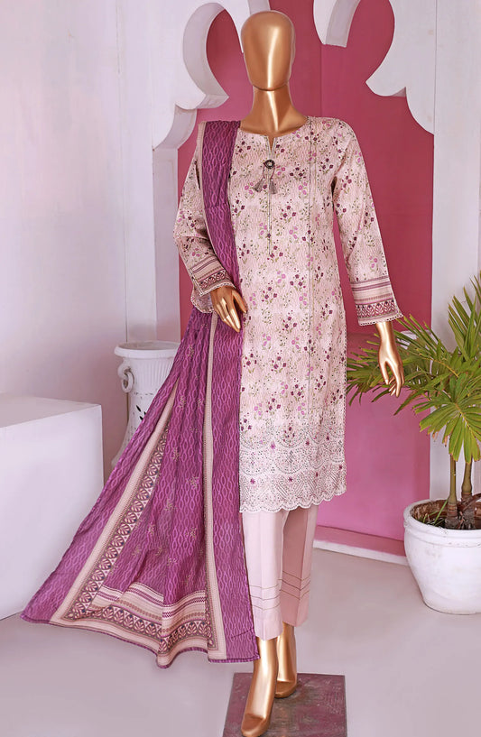 HZ RTW AASHKAAR Embroidered Lawn Collection Vol 03 - PEL 418 Tea Pink