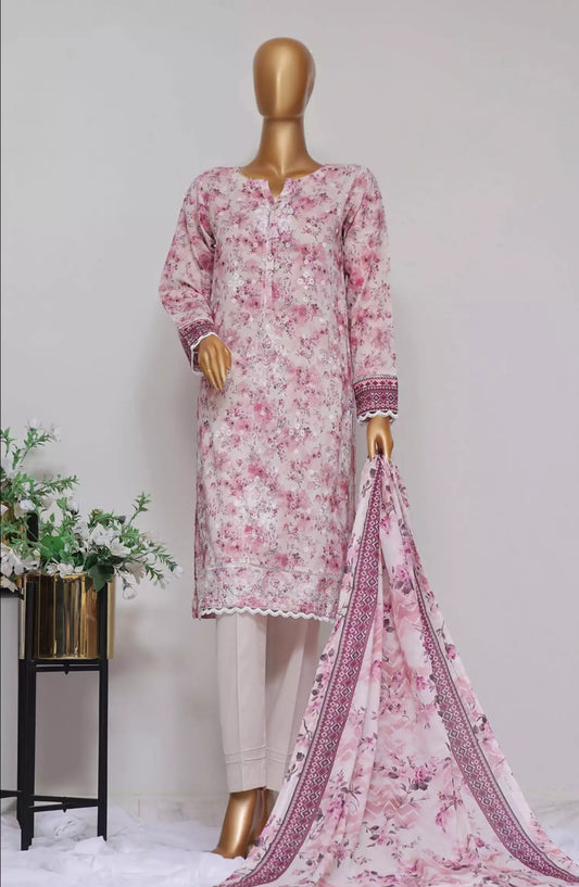HZ Dhagakari RTW Printed Embroidered 3Pc Collection - PEL-704-BEIGE MULTI