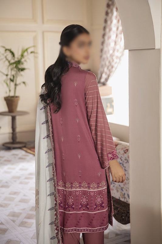 Manzil - Khaddar and Linen Unstitched Collection D- PERIWINKLE AURA