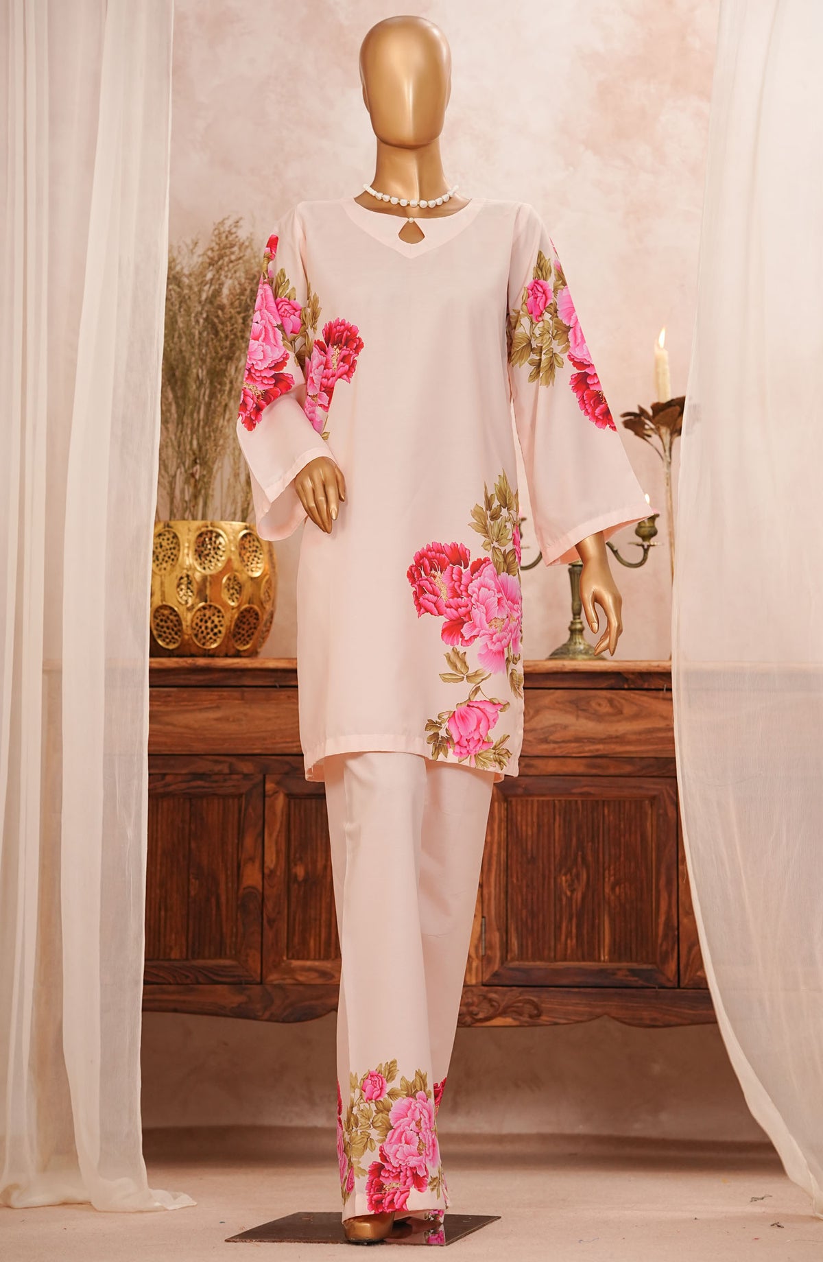 Amna Khadija Printed Lawn Stitched 2 Piece Suit - PHSC-01 - AM25PHSC - White - Summer Collection