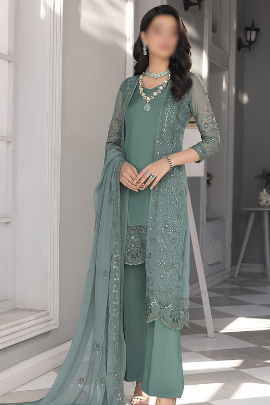 Merakish Unstitched Luxury Formal Collection 2023 - Pine Green