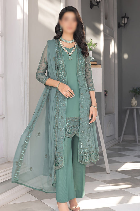 Merakish Unstitched Luxury Formal Collection 2023 - Pine Green