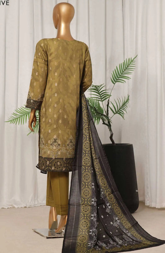 HZ Damask Jacquard Digital Printed RTW Collection - PJL 706 OLIVE