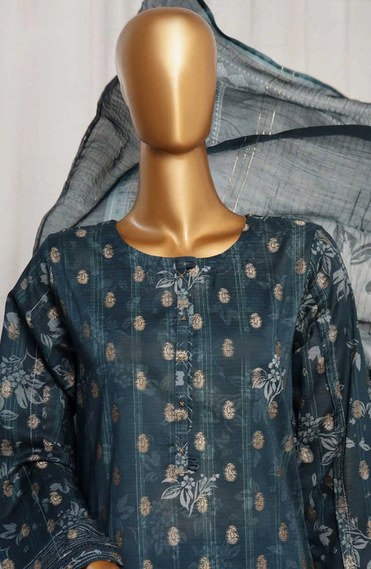 HZ Damask Jacquard Digital Printed RTW Collection - PJL 707 TEAL