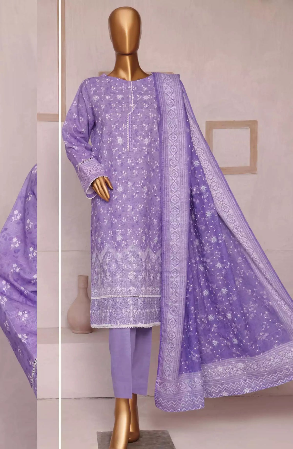 HZ Elite Khaddar Chikankari Collection 2024 - PK-12