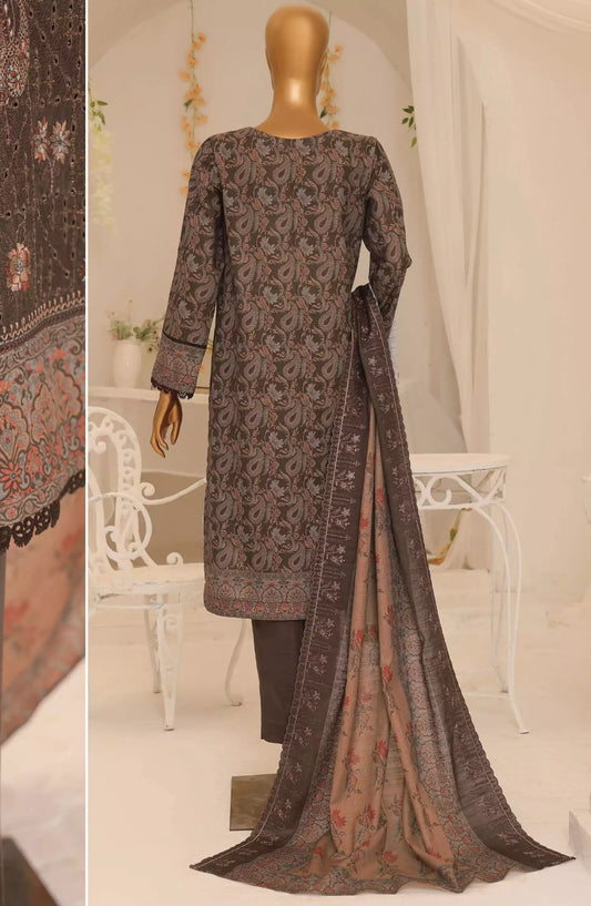 HZ Premium Embroidered Khaddar Collection 2024 - PKE 08