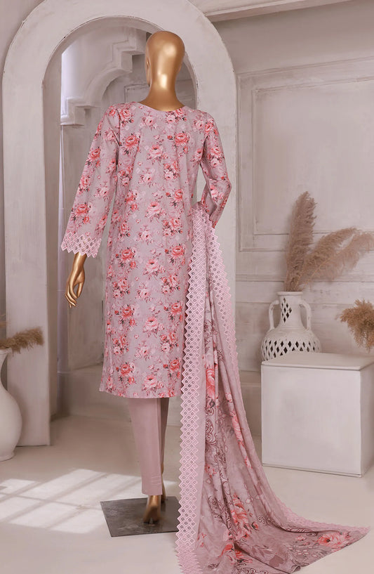 HZ RTW Printkari Embroidered Lawn Collection 2024 - PKL 402 PASTEL DOVE