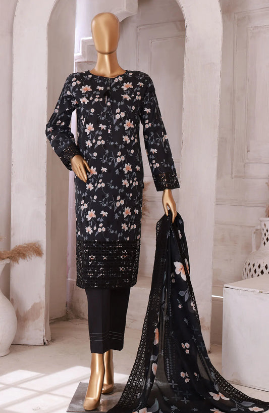HZ RTW Printkari Embroidered Lawn Collection 2024 - PKL 403 BLACK