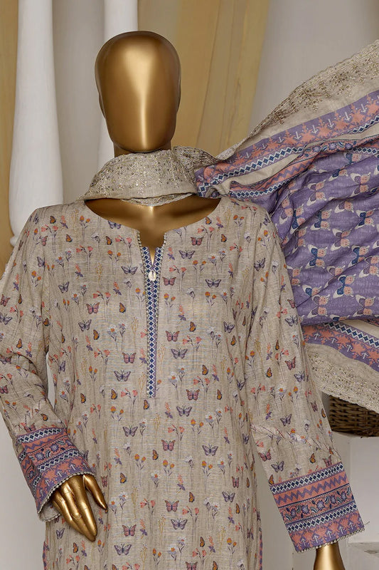 HZ Textiles Khaddar Embroidered Unstitched Winter Collection - PKP 02