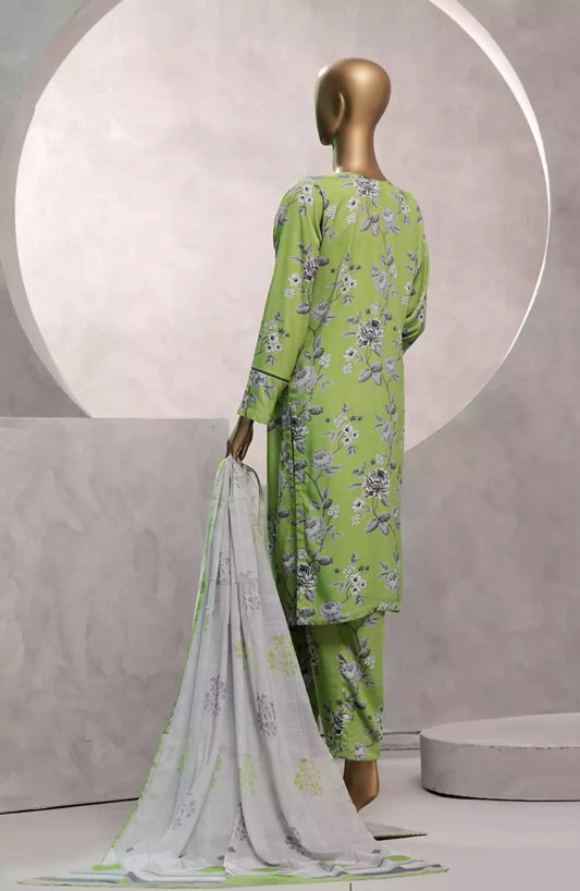 HZ Florence Winter RTW Printed Linen 3 Pc Collection -PLC-904 PARROT GREEN