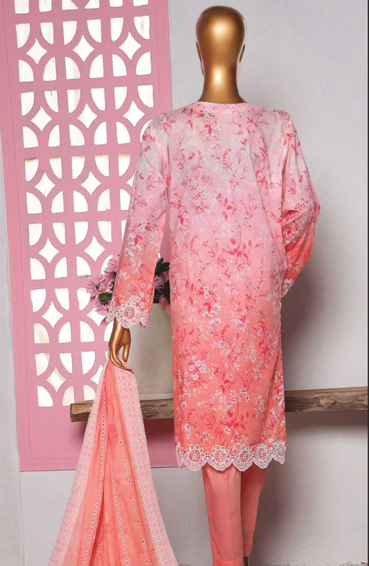 HZ Textile Embroidered Lawn Unstitched 3 Piece - PLK-785 - HZ25LK - Pink - Summer Collection