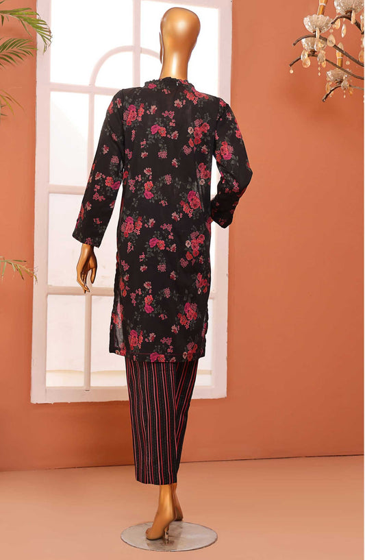 Afsaane by HZ Textile Printed Lawn Stitched 2 Piece - PMS-103 DARK GARDEN - HZ25AFL - Black - Summer Collection
