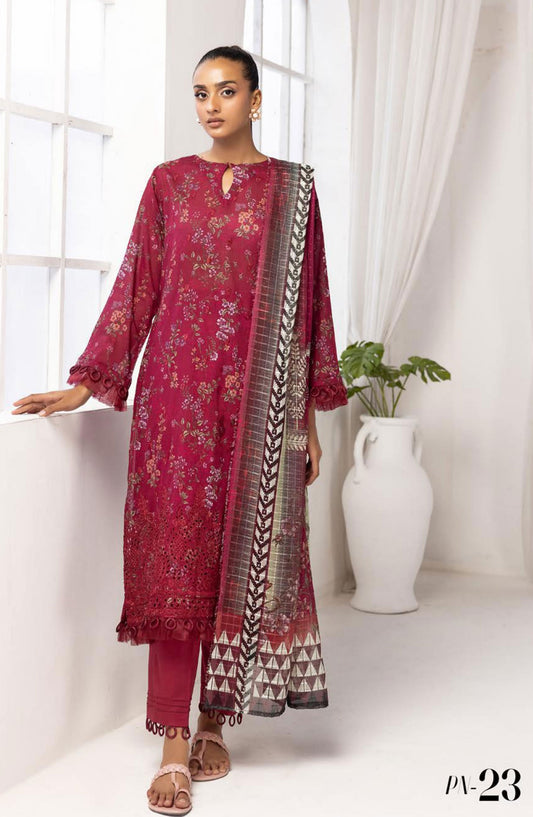 Printkari Embroidered and Unstitched Printed Collection By NUR Vol 03 - PN 23