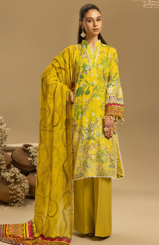 Printkari by Nur Embroidered Lawn Unstitched 3 Piece Suit - PN-30 - NUR25PTK - Yellow - Summer Collection