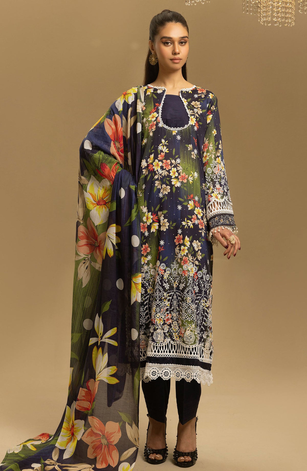 Printkari by Nur Embroidered Lawn Unstitched 3 Piece Suit - PN-31 - NUR25PTK - Blue - Summer Collection