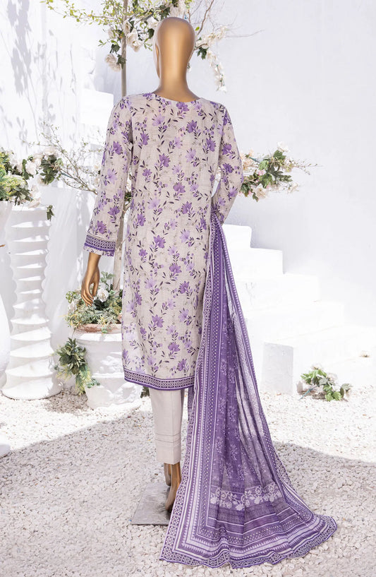 HZ RTW Summer Bloom Printed 3 Pc Collection - PNL-407 PUPLE