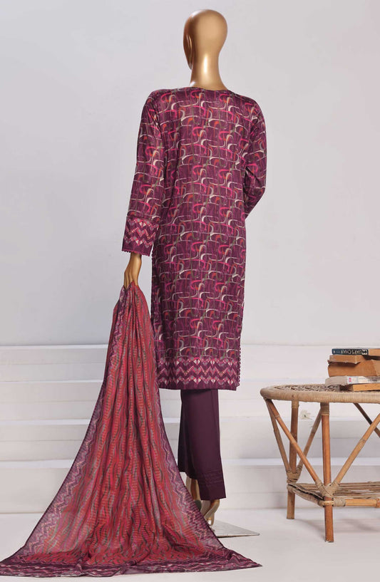 Platinum Digital by HZ Textile Printed Lawn Unstitched 3 Piece - PPC 169 - HZ25PD - Purple - Summer Collection
