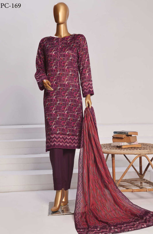 Platinum Digital by HZ Textile Printed Lawn Unstitched 3 Piece - PPC 169 - HZ25PD - Purple - Summer Collection