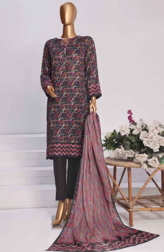 Platinum Digital by HZ Textile Printed Lawn Unstitched 3 Piece - PPC 170 - HZ25PD - Black - Summer Collection