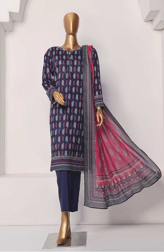 Platinum Digital by HZ Textile Printed Lawn Unstitched 3 Piece - PPC 172 - HZ25PD - Blue - Summer Collection
