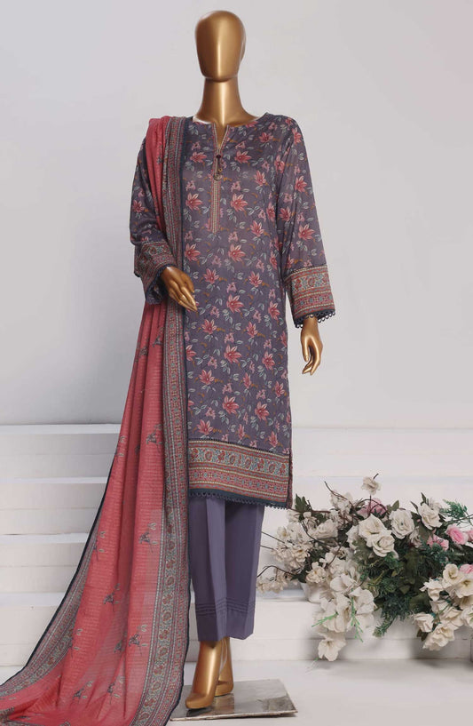 Platinum Digital by HZ Textile Printed Lawn Unstitched 3 Piece - PPC 174 - HZ25PD - Purple - Summer Collection