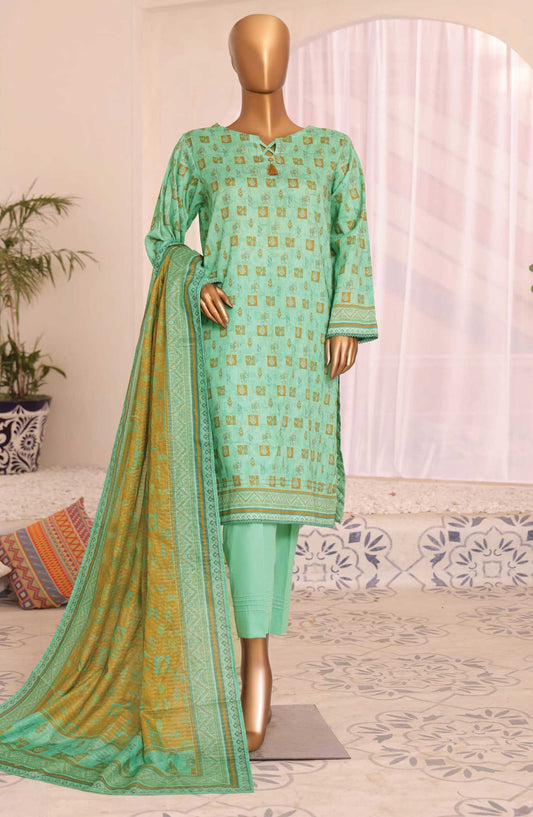 HZ Textile Printed Lawn Unstitched 3 Piece - PPC-190 - HZ25PL3 - Green - Summer Collection