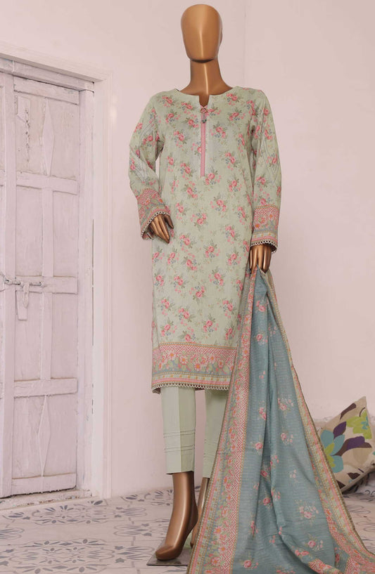 HZ Textile Printed Lawn Unstitched 3 Piece - PPC-193 - HZ25PL3 - Pista Green - Summer Collection