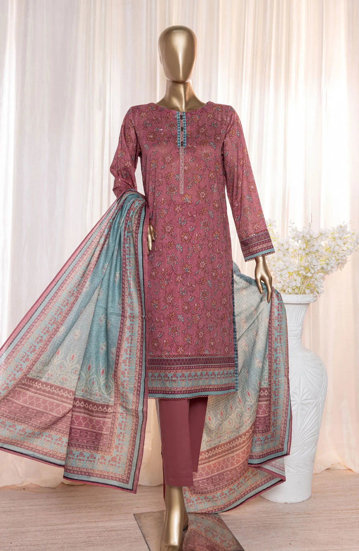 HZ Platinum Digital Printed Lawn Collection 2024 - PPC 117
