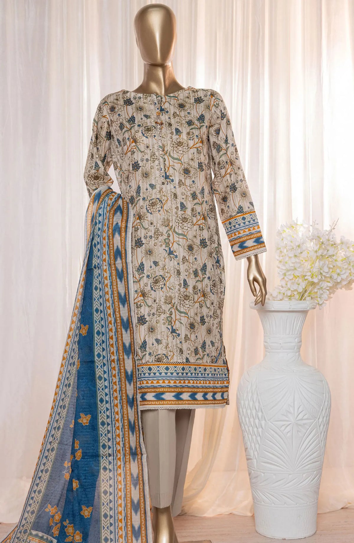 HZ Platinum Digital Printed Lawn Collection 2024 - PPC 118