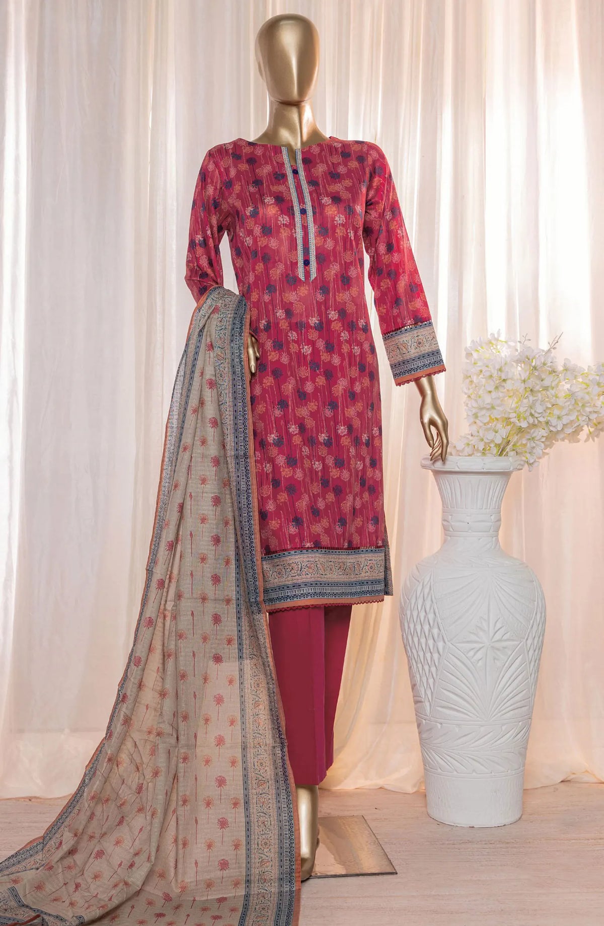 HZ Platinum Digital Printed Lawn Collection 2024 - PPC 121