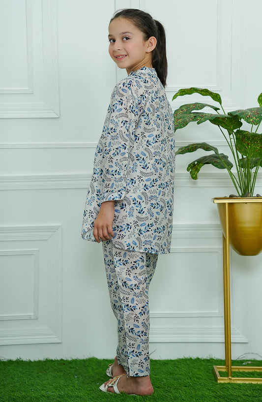 Print Play by Amna Khadija Casual Lawn Stitched 2 Piece Suit - PPD-05 - AM25PP - White - Girls Summer Collection