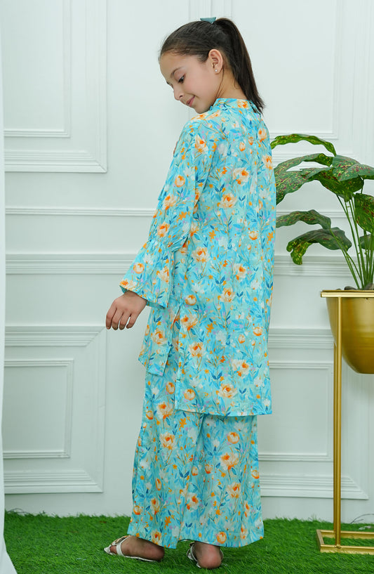 Print Play by Amna Khadija Casual Lawn Stitched 2 Piece Suit - PPD-06 - AM25PP - Blue - Girls Summer Collection