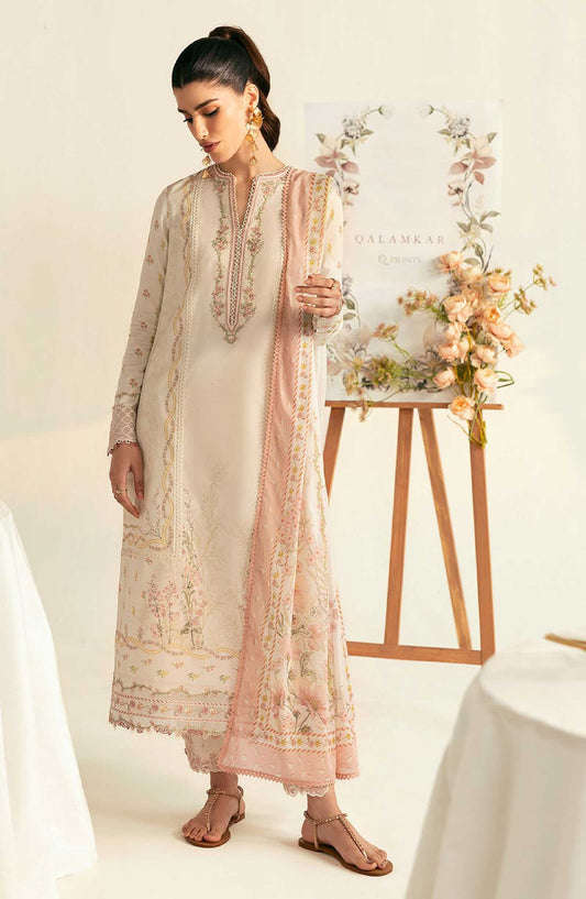QPrints by Qalamkar Embroidered Lawn Unstitched 3 Piece - PQ 1 A Nena - Q25QP - Summer Collection