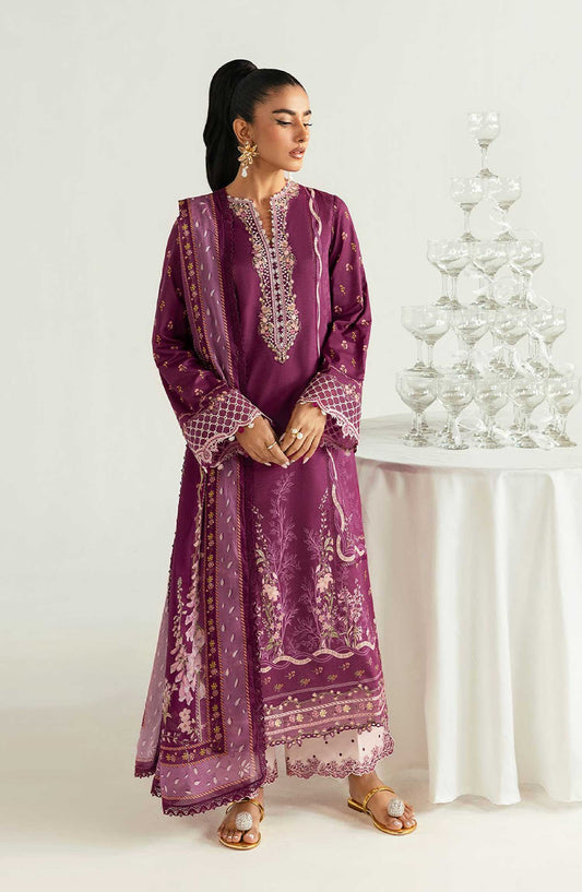 QPrints by Qalamkar Embroidered Lawn Unstitched 3 Piece - PQ 1 B Miya - Q25QP - Summer Collection