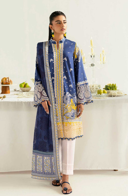 QPrints by Qalamkar Embroidered Lawn Unstitched 3 Piece - PQ 2 A Hina - Q25QP - Summer Collection