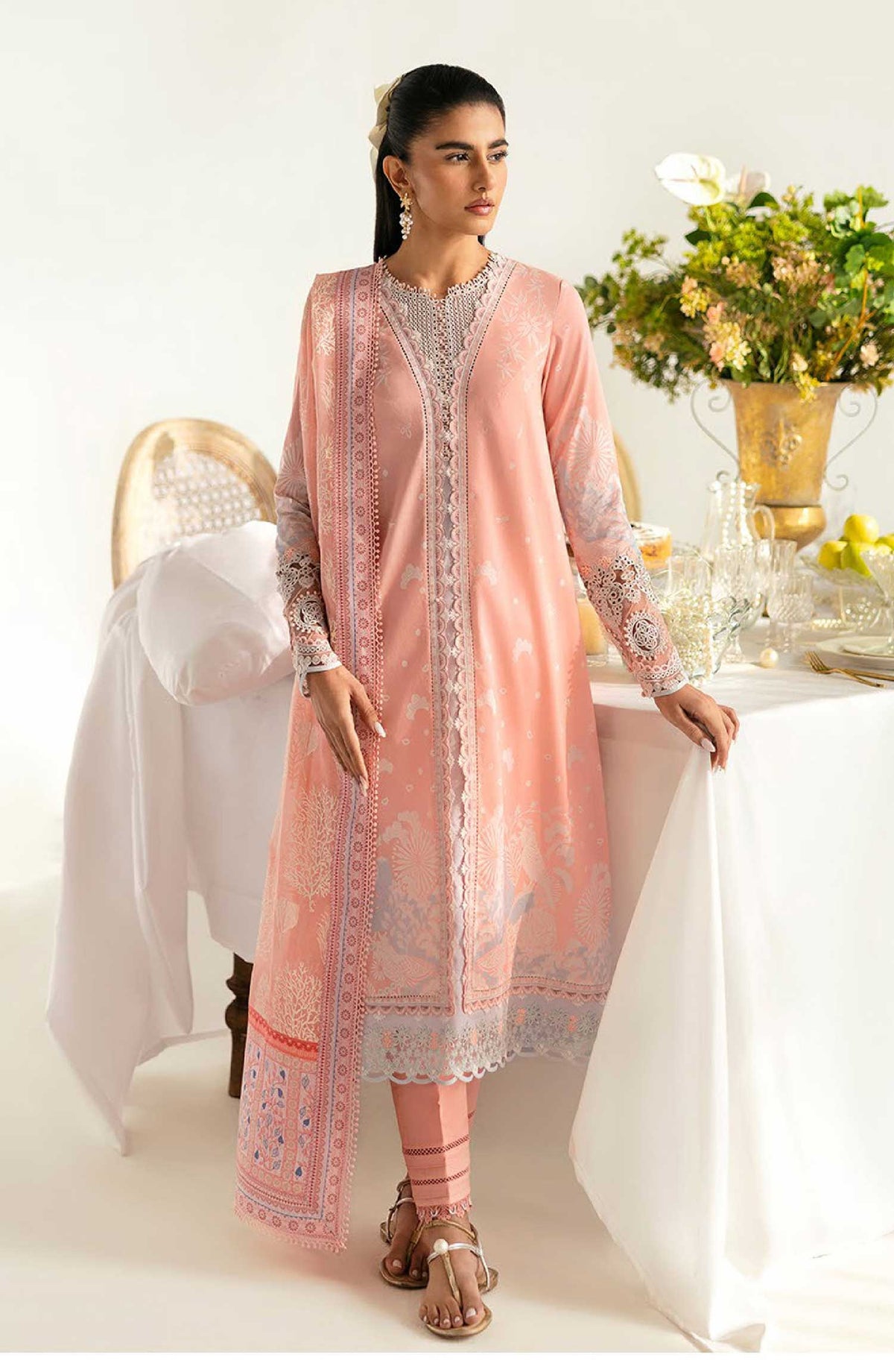 QPrints by Qalamkar Embroidered Lawn Unstitched 3 Piece - PQ 2 B Aroha - Q25QP - Summer Collection