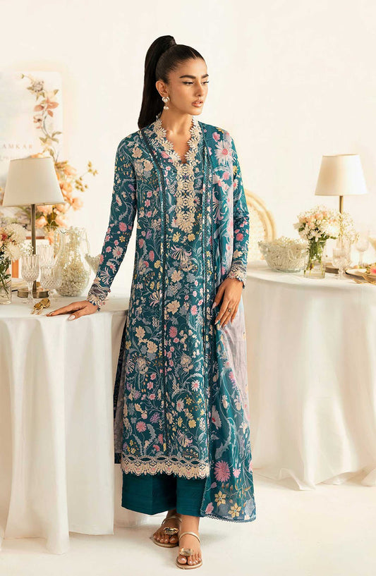 QPrints by Qalamkar Embroidered Lawn Unstitched 3 Piece - PQ 4 B Rhea - Q25QP - Summer Collection