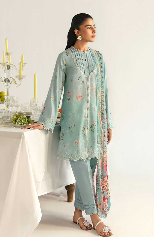 QPrints by Qalamkar Embroidered Lawn Unstitched 3 Piece - PQ 8 B Rena - Q25QP - Summer Collection