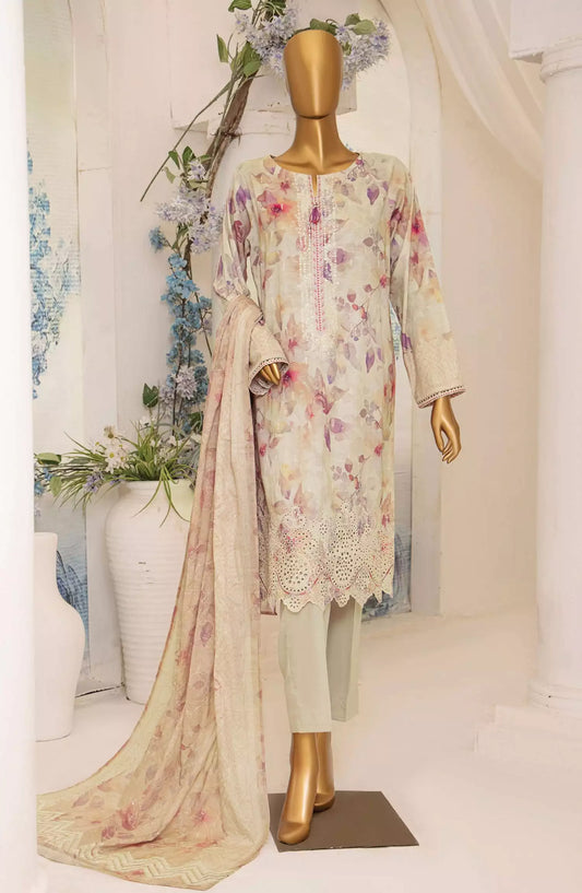 HZ Printkari Slub Cambric Embroidered Collection - PSC 205