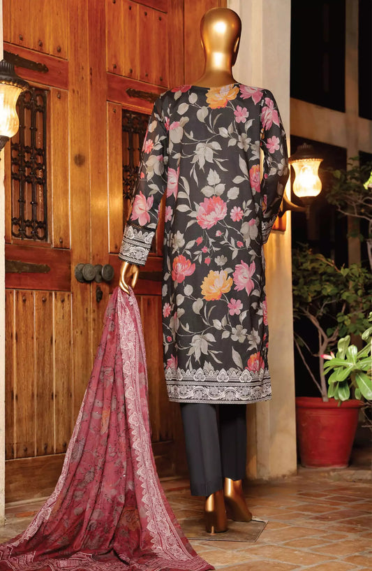 HZ Printkari Slub Cambric Embroidered Collection - PSC 208