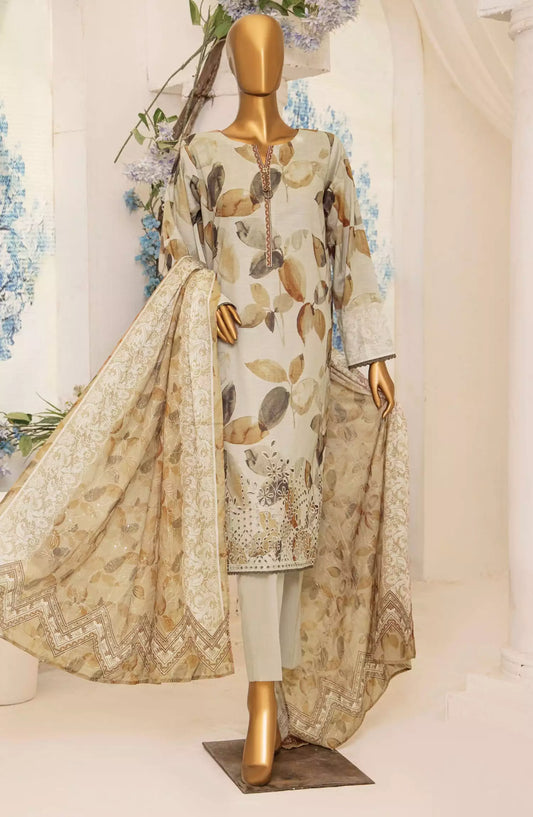 HZ Printkari Slub Cambric Embroidered Collection - PSC 210