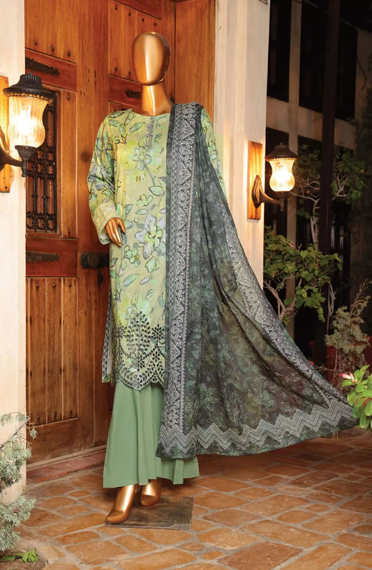 HZ Printkari Slub Cambric Embroidered Collection - PSC 211
