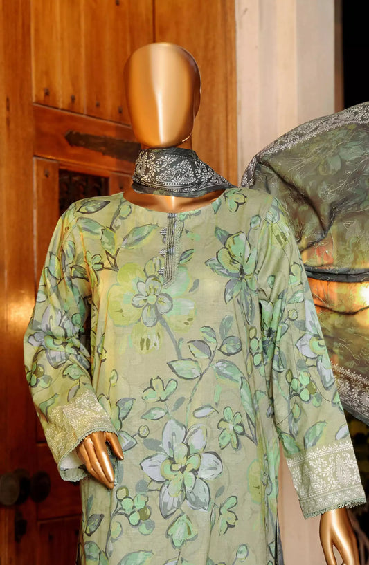 HZ Printkari Slub Cambric Embroidered Collection - PSC 211