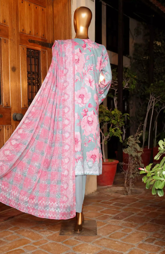 HZ Printkari Slub Cambric Embroidered Collection - PSC 213
