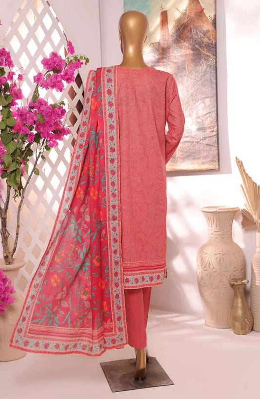 HZ Printkari Slub Cambric Embroidered Collection-PSC-218