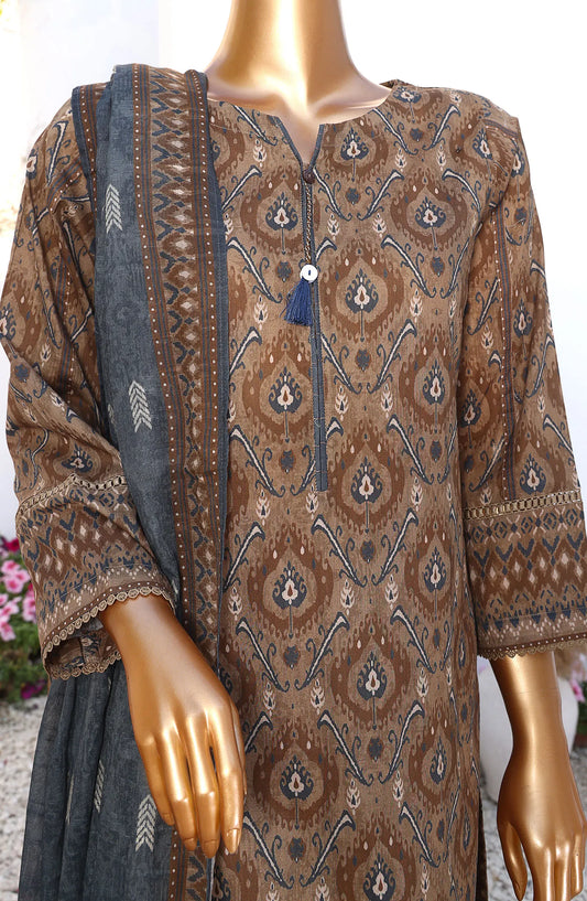 HZ RTW Summer Vibes Printed Lawn Collection Vol 02 - PSL 407 Brown